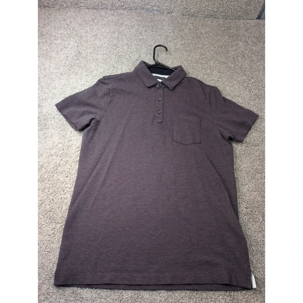 Banana Republic Mens Performance Pique Polo Shirt Burgundy Navy Medium 320840-01